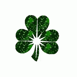 a shamrock leaf with lots of sparkle in the middle