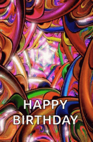 an abstract design with the words happy birthday