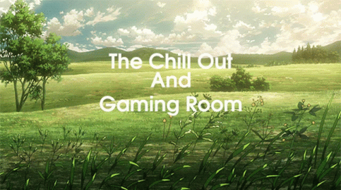 a cartoon picture that reads the chill out and gaming room