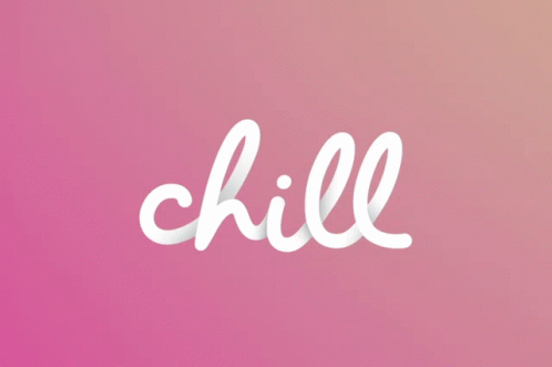 the word chilled out in front of a violet background