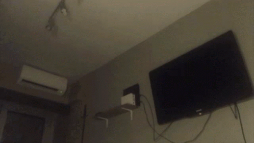 there is a television that is hooked up to the wall