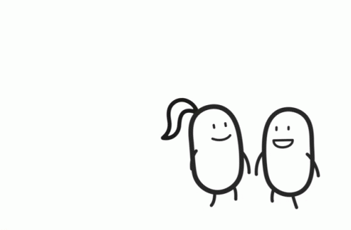 two potato's facing each other on a white background