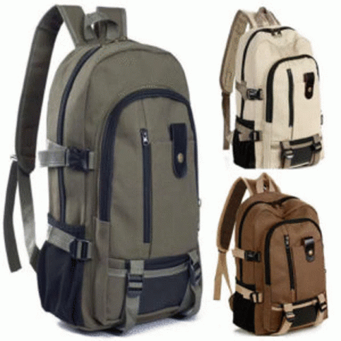 back and front side views of a backpack
