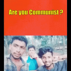 a cover for are you communist?, featuring four people and the title