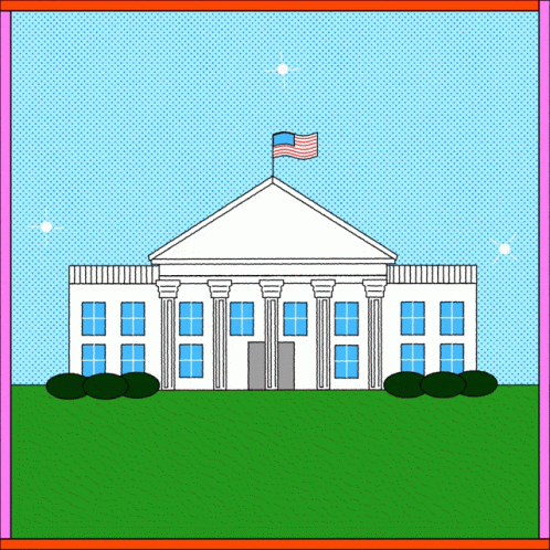 the white house with a flag atop top is shown