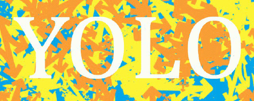 this is the word yolo written in paint splashes