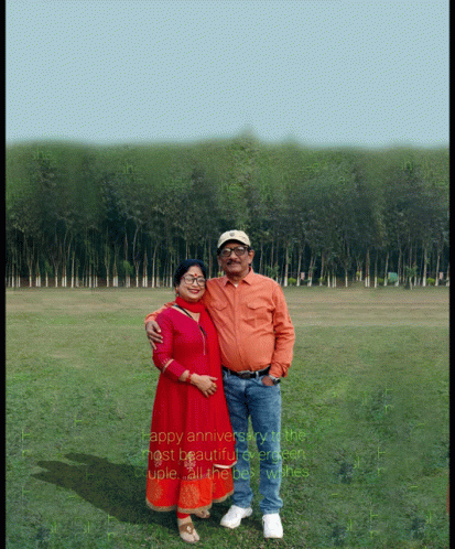 a man and woman posing for a picture together