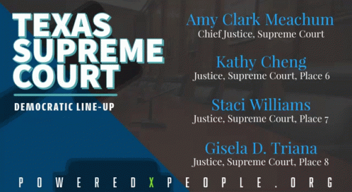 a poster for texas supreme court featuring the five official judges