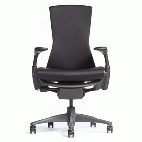 a black chair with a black back and seat