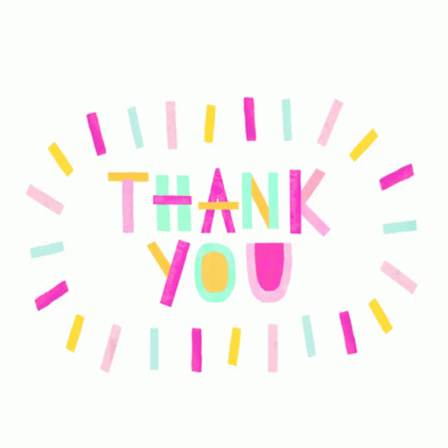 a colorful thank you print with lots of lines on it