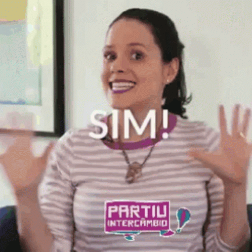 a woman with a fake smile on her face with the text sim on it