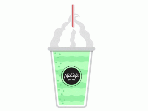 an illustration of a green plastic cup with a blue straw