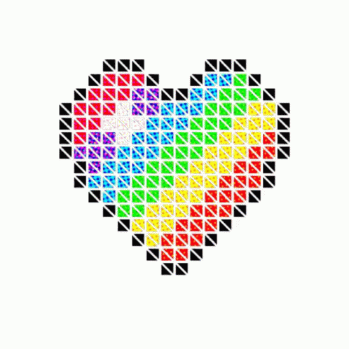 a heart is in the middle of a pixelated image