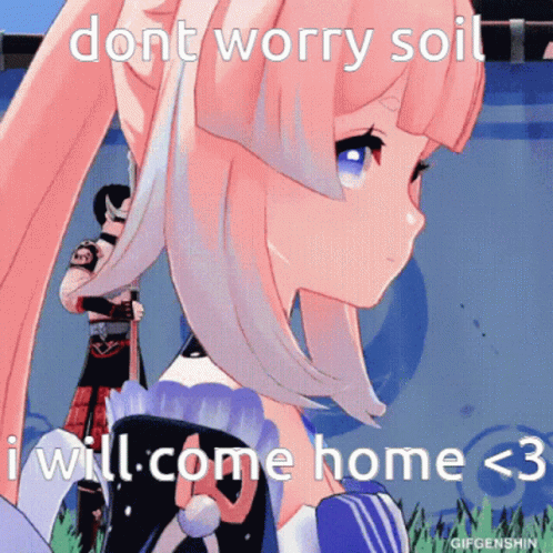 anime picture with the words i will come home > 3