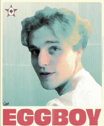 a poster of a young man with blonde hair