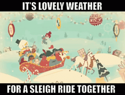 a video game poster with an image of a couple riding on a sleigh ride together