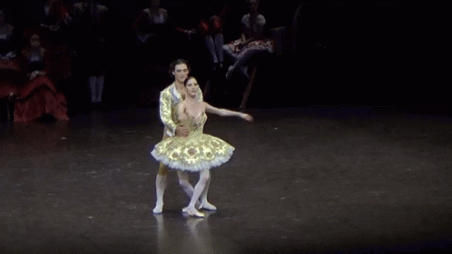 a man and a woman in ballet clothes