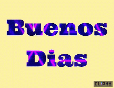 the word bluenos dias is displayed in a red font