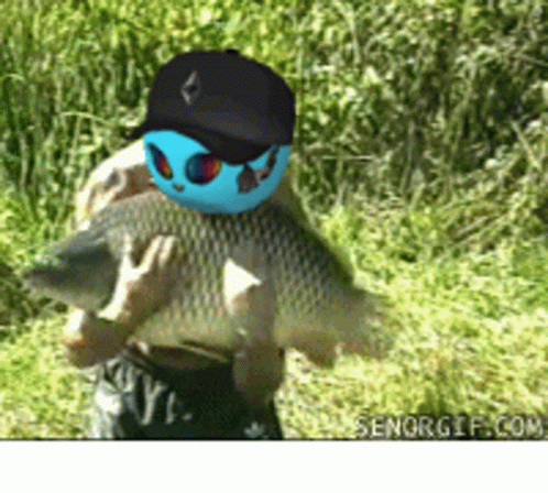 a person wearing sunglasses and a hat holding a fish