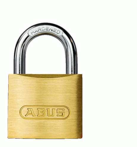 a padlock on a white background has the word abuu engraved into it
