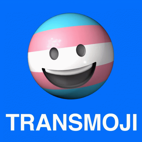 a smiley face in front of the words transsmoji