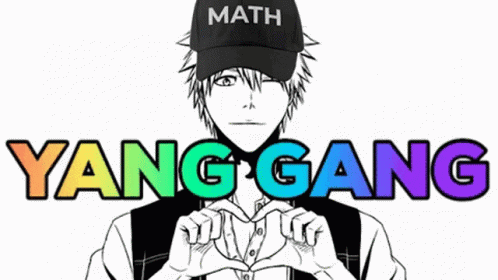 a person holding up the letters yanggang
