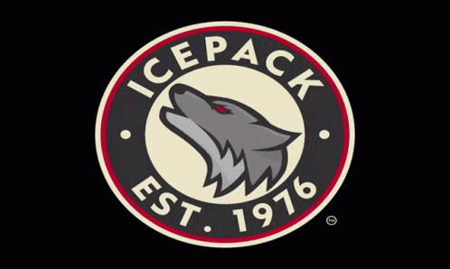 icepack logo in black and blue on a black background