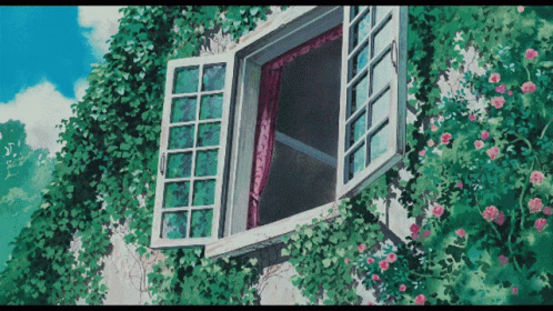 painting of the open window in a house