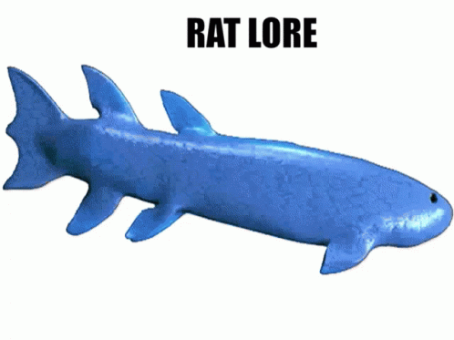 a gold fish toy is shown with words that spell out rat lore