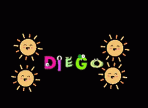 an illustration showing the word disco surrounded by cartoon sun and clouds