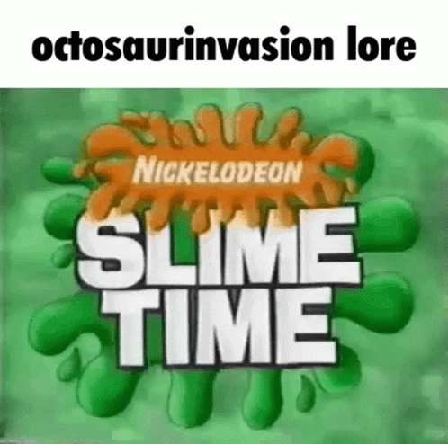 a close up of the word slime time