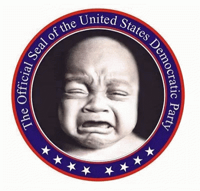 an infant crying and the seal stating the legal seal of the united states state democracy trust
