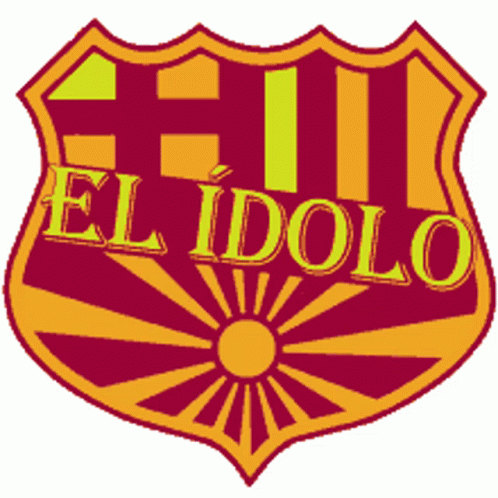 an emblem with the word el idolo in blue