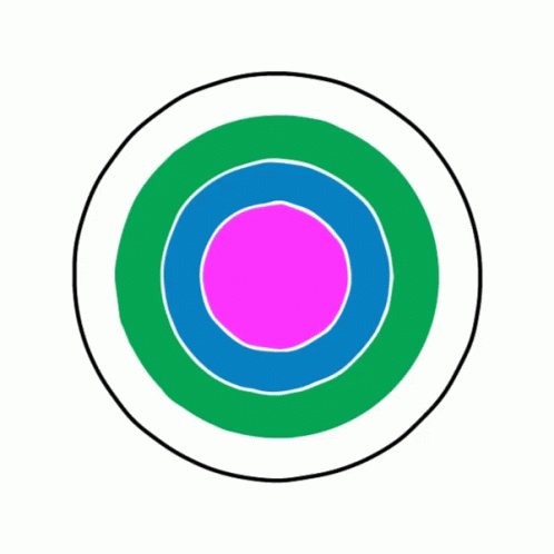 an image of a white circle with two color bands