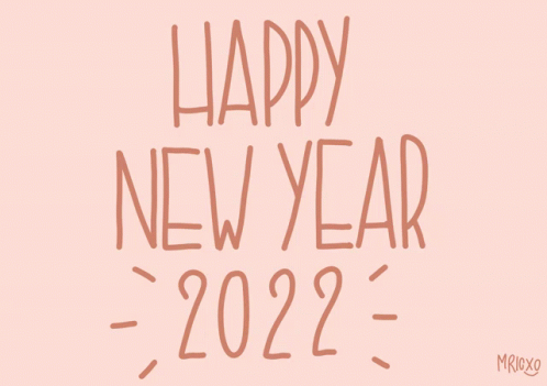 a hand - drawn new year message on a pastel background