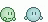 an image of two small pixelons on a white background
