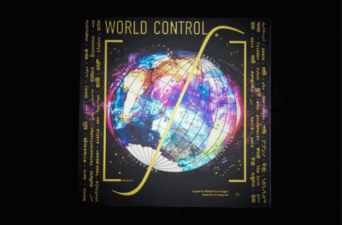 a po of the world control logo on a dark background