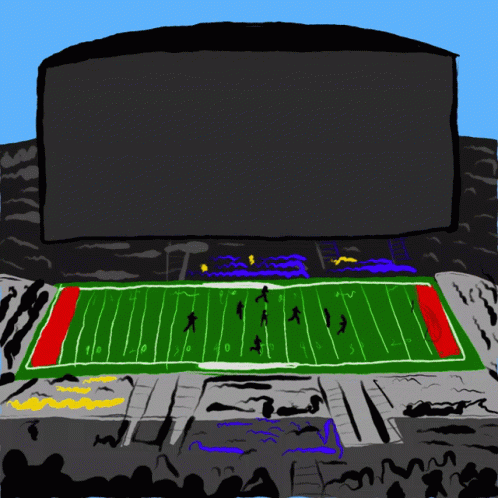 a drawing of an aerial view of a football field