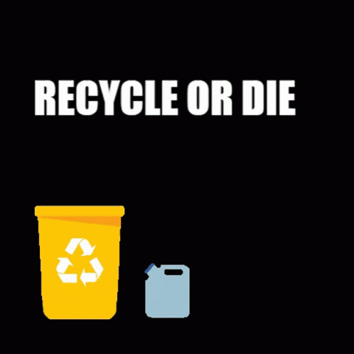a recycle or die plastic bottle next to a recycler