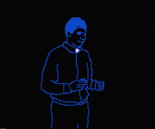 a computer generated silhouette shows a man using his phone
