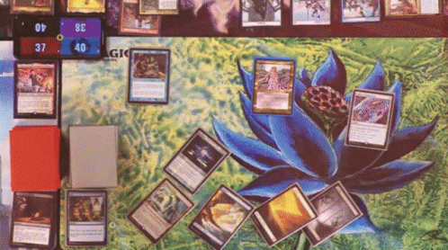 the wall of cards is decorated with flowers and pictures
