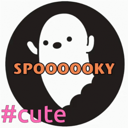 the word'spooky cute'has been added to an image of a ghost