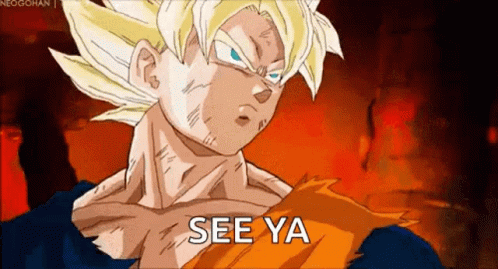 the animated image shows gohan with a caption in his hand