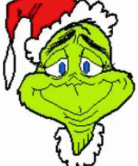 a close up of a cartoon wearing a santa hat