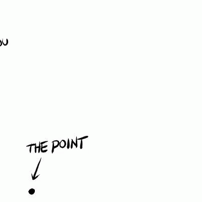 someone's drawing of a point and a line through which one is pointing