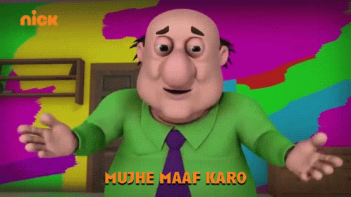 cartoon animated character on screen with large text that says mule mate karo
