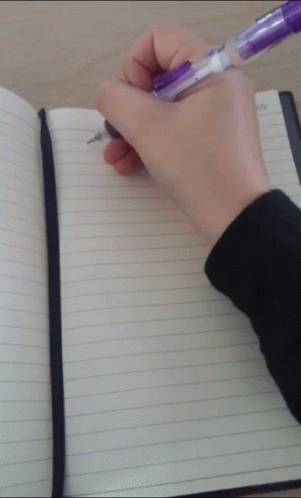 someone writing with a pen on a journal
