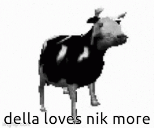 a cow wearing a black sweater standing in front of a quote
