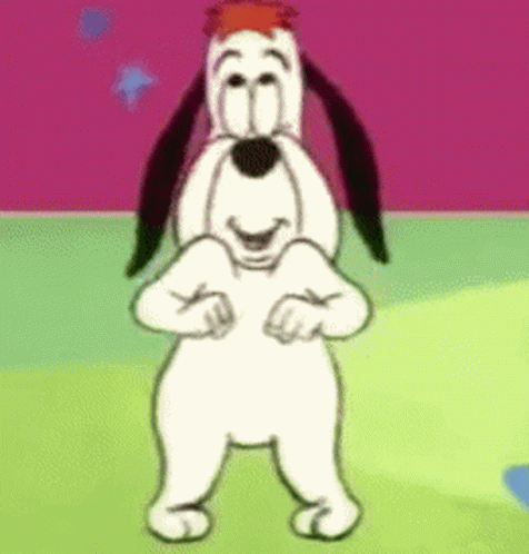 an animated drawing of a cartoon dog standing