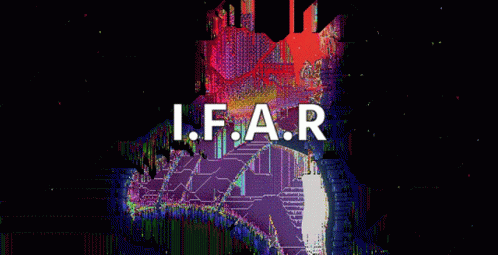 a black background with the word l f a r over it